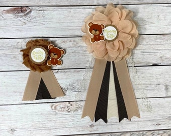 Teddy Bear Theme Baby Shower Corsage pin ,Bear Theme Corsage, Teddy Bear Baby Shower, Mommy to Be Corsage Pin, Bear Daddy To Be Pin