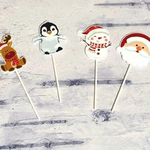 Christmas Cake Topper ,Christmas Centerpiece, Santa / Reindeer/ Penguin/ Snowman Cake Topper,  Cake Topper, Diaper Topper