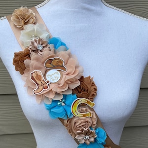 Cowboy Baby Shower Sash Cowboy Maternity Sash Western Baby Shower Mommy Sash Cowboy Shoulder Sash Baby Bump Sash Shoulder Sash