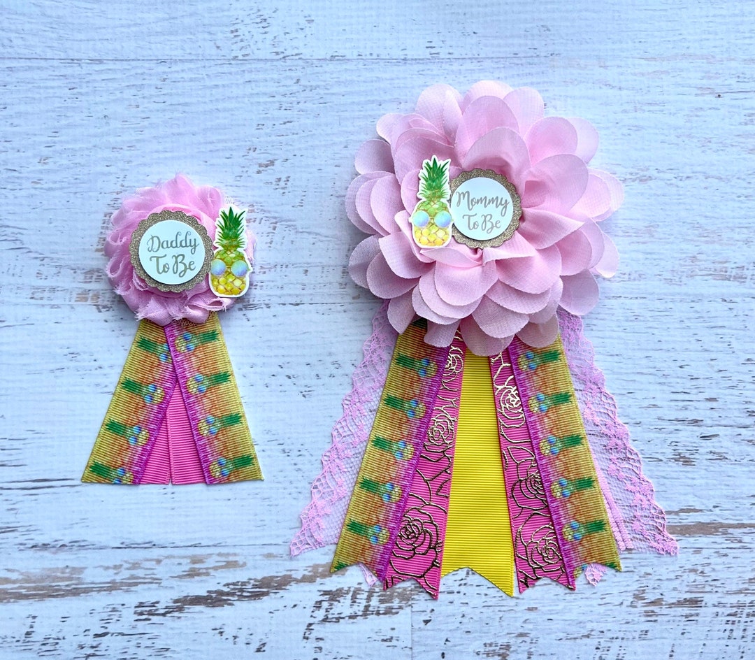 Hawaiian Baby Shower Corsage, Luau Baby Shower , Mommy to Be Pin, Mommy