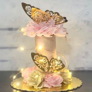Butterfly Baby Shower Centerpiece Quinceanera Butterfly Table Centerpiece Decoration Wedding Centerpieces Party Decoration with Led Light