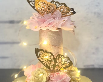 Butterfly Baby Shower Centerpiece Quinceanera Butterfly Table Centerpiece Decoration Wedding Centerpieces Party Decoration with Led Light