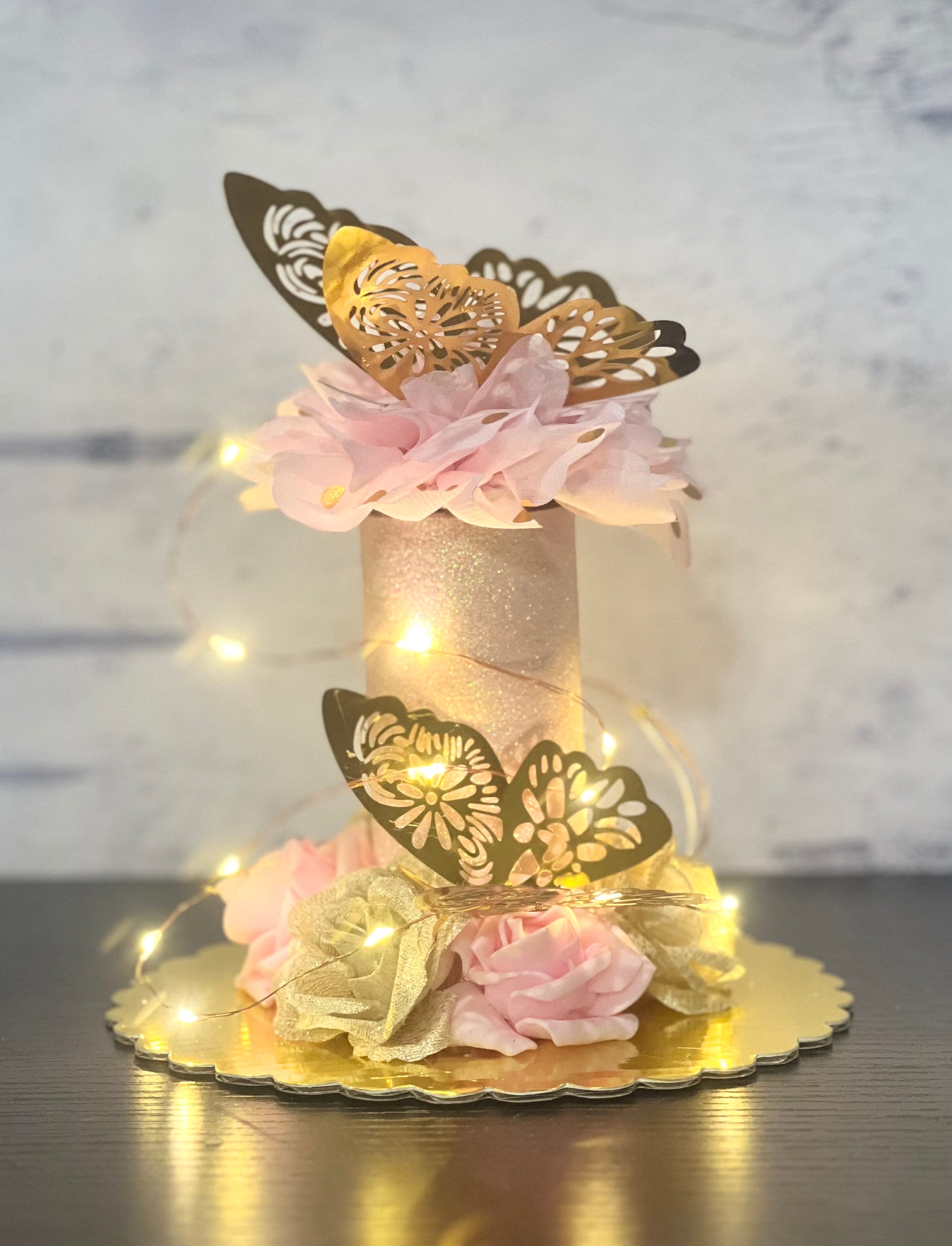 6” Butterfly Baby Shower Centerpiece Quinceanera Decoration Wedding Party  Led Light, image size:2292x3000