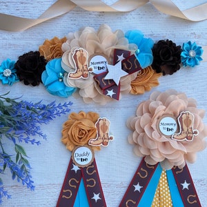 Cowboy Baby Shower Sash Boy Cowboy Maternity Sash Western Baby Shower Mommy to Be Sash Country Baby Shower Sash Cowboy Baby Shower Corsage