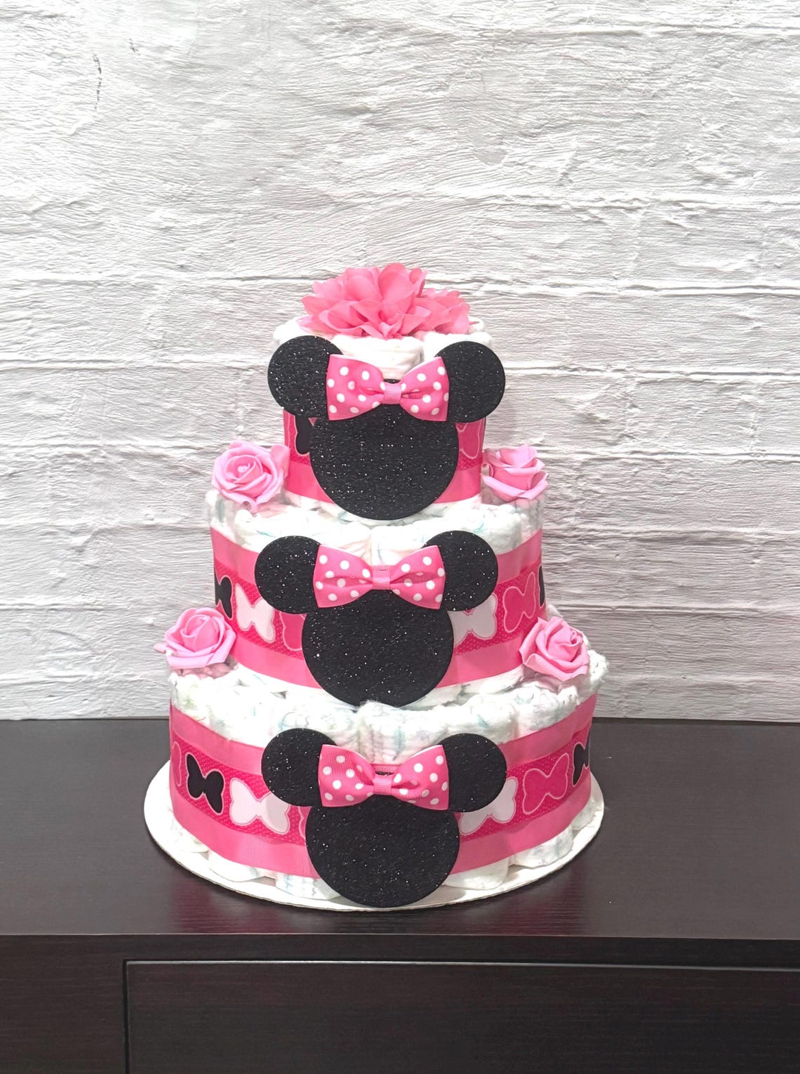 Minnie Mouse Diaper Cake Baby Shower, Baby Shower Centerpieces ...