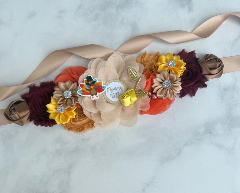 Turkey Baby Shower Sash: Fall Thanksgiving Mommy-to-Be image 3