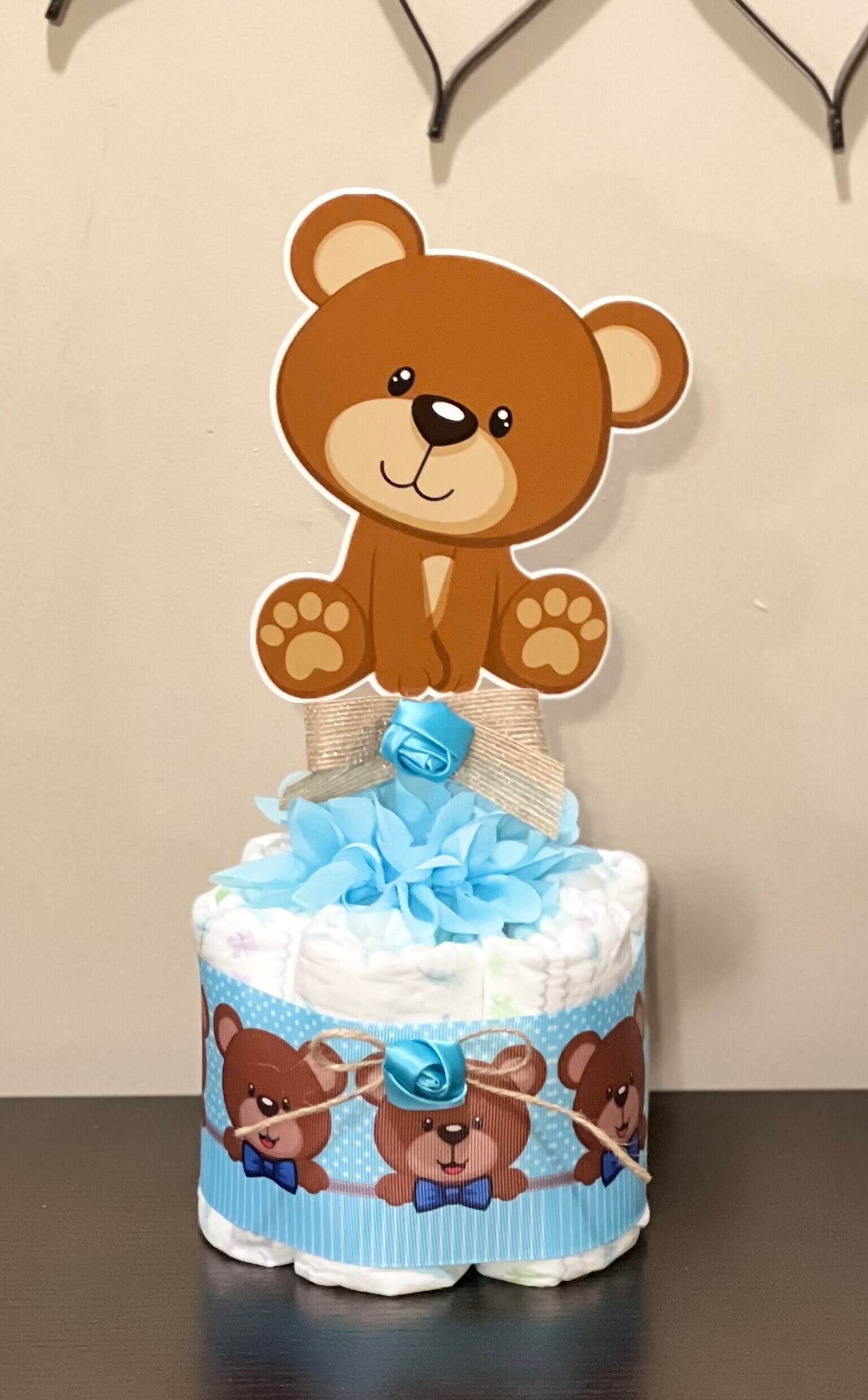 Set of 3 Teddy Bear Baby Shower Diaper Cakes Boy Centerpieces Decor - Etsy