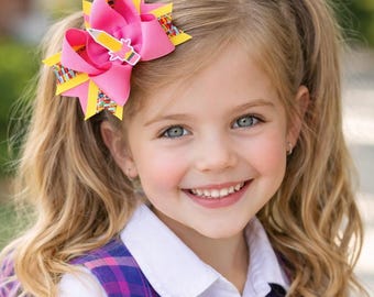 Pencil Hair Bow | School Hair Bow for Girls | Back to School Hair Accessory