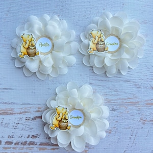 Classic Winnie The Pooh Baby Shower Corsage Family Pin Baby Shower Family Corsage  Classic Pooh Baby Shower Pin Pooh Baby Shower