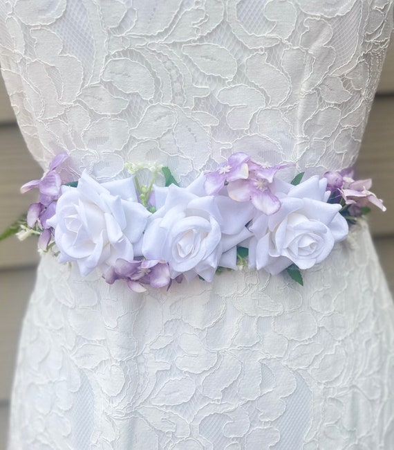 Flower Wedding Belts Red Flower Belt: Handmade Christmas Wedding Dress Sash