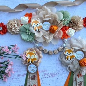 Fox Baby Shower Maternity Sash, Woodland Baby Shower Maternity Belt, Woodland Baby Shower Boy , Woodland Mommy to be , Fox Maternity Sash