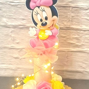 Minnie Mouse Centerpiece With Fairy Lights Baby Shower / Birthday Decoration image 3
