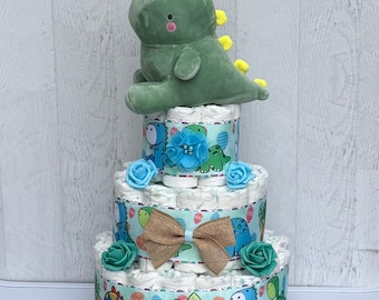 Dinosaur Diaper Cake Boy, Dinosaur Baby Shower Boy ,Dino Baby Shower Boy, Baby Shower Decoration, Table Centerpieces ,Baby Shower Gift