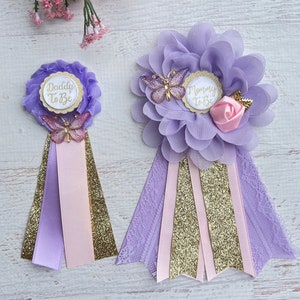 Butterfly Baby Shower Corsage, Baby Shower Pin, Mommy to be Ribbon ,Mommy Corsage , Butterfly Baby Shower Girl ,Mom and Dad Pins
