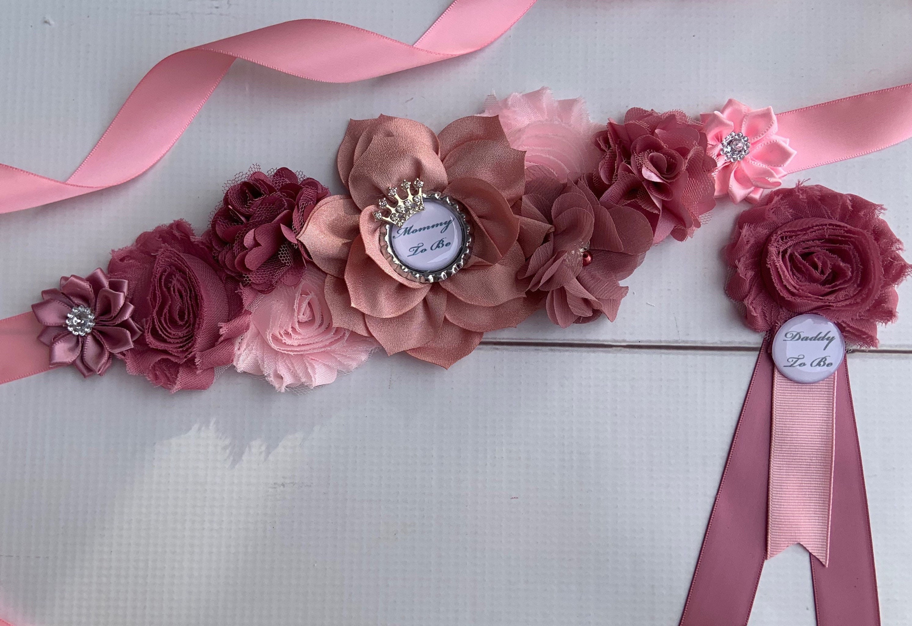 PinkMauveDusty Pink Maternity Sash Belt Baby Shower Sash Etsy
