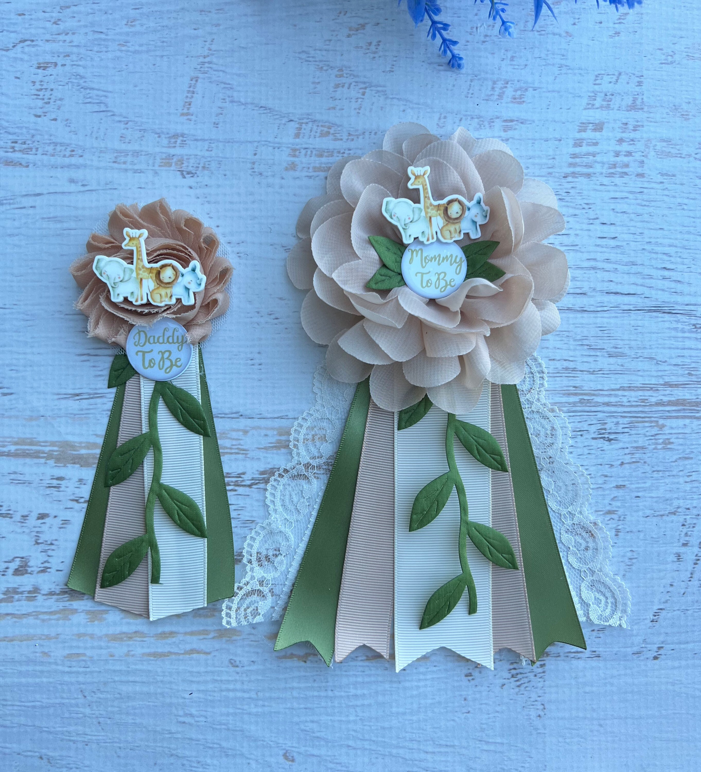 Safari Baby Shower Corsage Safari Baby Shower Pin Mommy to be Pin Mommy Ribbon Jungle Baby Shower Pin Mommy Corsage Safari Pin
