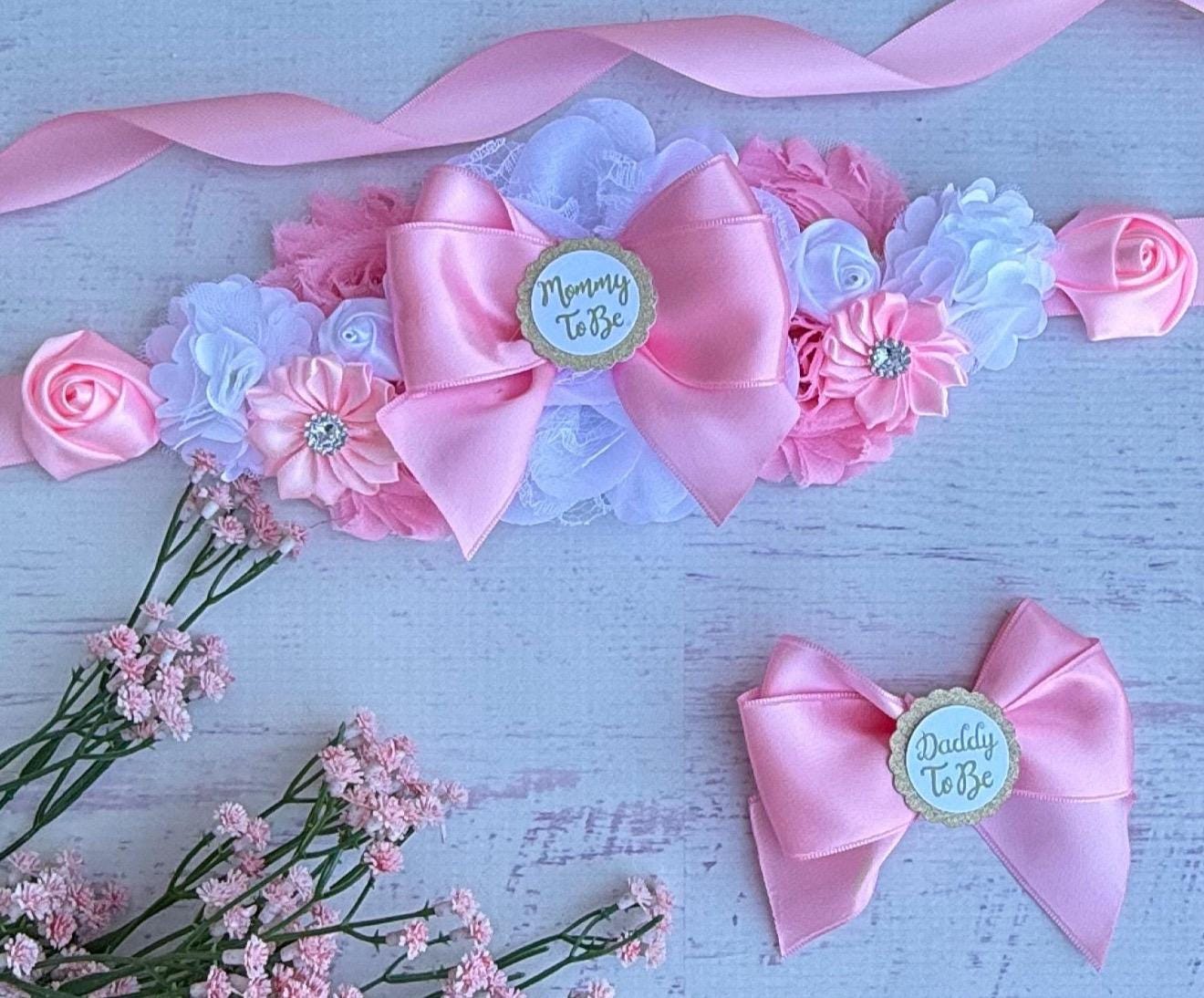 Fascia Per Baby Shower 'Mommy To Be' - Raso Blu Con Scritta Nera, Regalo Per Rivelazione Genere - 4