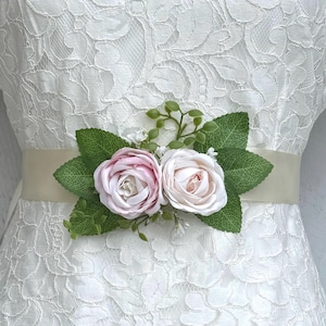 Blush Pink Flower Girl Sash Belt – Floral Belt for Toddlers & Girls – Bridal Sash – Wedding Dress Sash – Flower Girl Accessory- Flower Sash