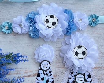Soccer Baby Shower Sash, Soccer Maternity Sash ,Pregnancy Sash ,Baby Shower Boy ,Sports Baby Shower ,Football Soccer Baby Shower