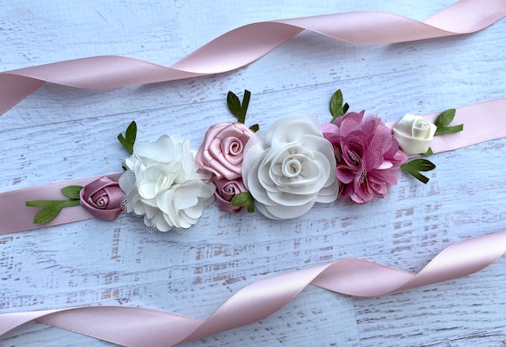 Floral top sash belt