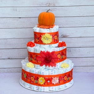 Pumpkin Diaper Cake Little Pumpkin Baby Shower Gender Neutral Baby Shower Decoration Table Centerpiece Decoration Fall Pumpkin Decoration