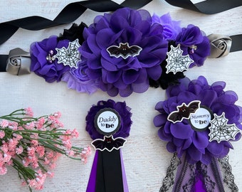 Halloween Baby Shower Sash Vampir-Fledermaus Baby Shower Sash Halloween Mutterschaft Gürtel Mommy To Be Band Halloween Mutterschaft Schärpe Mommy to be