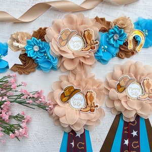 Cowboy Baby Shower Sash Boy Cowboy Maternity Sash Western Baby Shower Boy Mommy to Be Sash Country Theme Baby Shower Corsage Maternity Belt