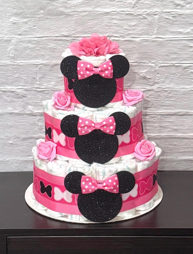 Minnie Mouse Diaper Cake Baby Shower, Baby Shower Centerpieces ...