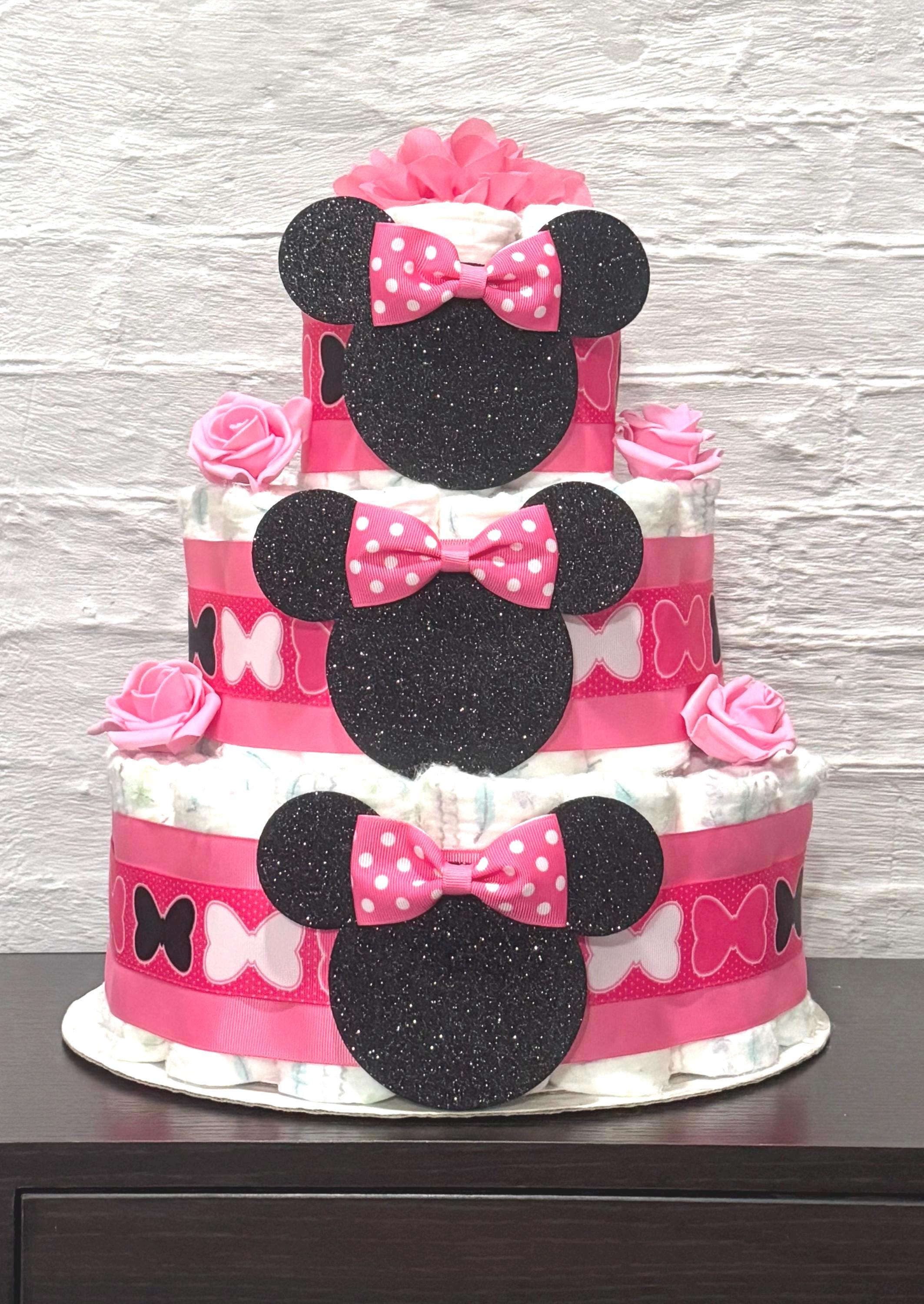 Minnie Mouse Diaper Cake Baby Shower, Baby Shower Centerpieces ...