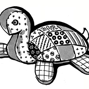 Adorable Patchwork Turtle Pillow Sewing Pattern