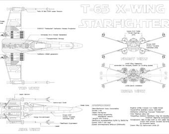 Star Wars X-Wing T-65 Archivos vectoriales