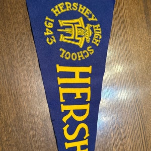 Large Vintage Wool Hershey High School Pennant
