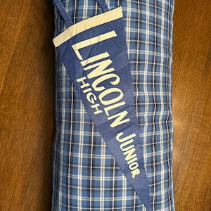 Cotton Flannel Pillow with Vintage Pennant