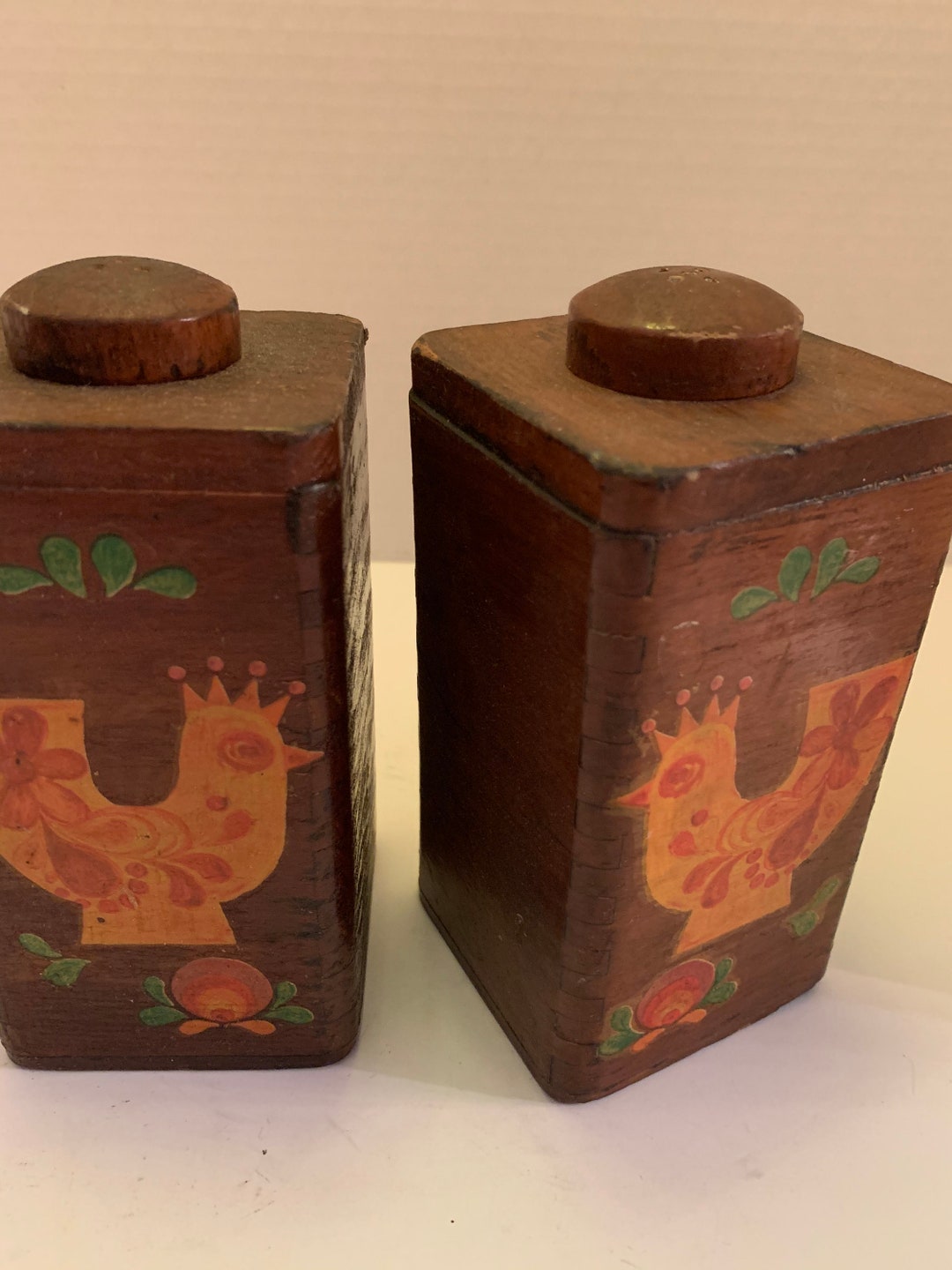 Mid Century Danish Wooden Salt and Pepper Shakers - Etsy