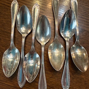 Seven Community Plate Silver Plate 1910 “Sheraton” Teaspoons