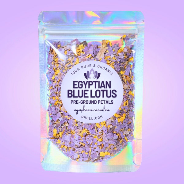 PRE-GROUND Egyptian Blue Lotus Petals + Stamen • .25oz - 16oz Bulk • Powerful 100% Organic Herbal Pre-Ground Herb
