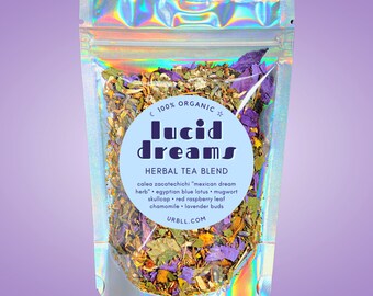 Lucid Dreams Herbal TEA Blend • 100% Organic Herbal Dreaming Blend • Calea Zacatechichi • Mugwort • All Natural Herbal Tea Blend