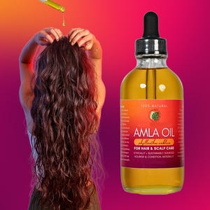 Aceite capilar de amla • Tratamiento ayurvédico totalmente natural para el cuero cabelludo • Vegano y ecológico • Suero capilar • Aceite de masaje para el cuero cabelludo