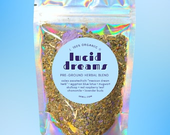 Lucid Dreams PRE-GROUND Herbal Blend • Calea Zacatechichi • Mugwort • All Natural Safe Mixed Herbs • 100% Organic • Vegan • Lucid Dreaming