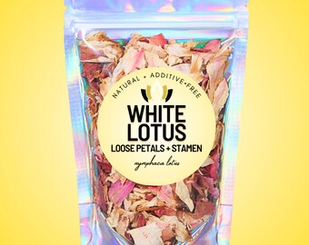 White Lotus Petals • Nymphaea lotus • Natural Whole Dried Flowers for Ritual & Tea • Ceremonial Flowers • Natural Dried Petals