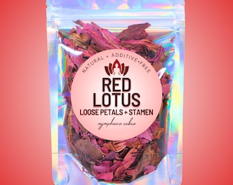 Red Lotus Petals • Loose Botanical Herb • Nymphaea Rubra • Ritual and Meditation • Tea • Ceremonial Flowers • Natural Dried Petals