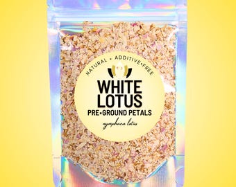 Pre-Ground White Lotus • All-Natural • Additive-Free • Nymphaea lotus • Tea & Ritual Herb •  Grounding Botanical Ceremony Blend