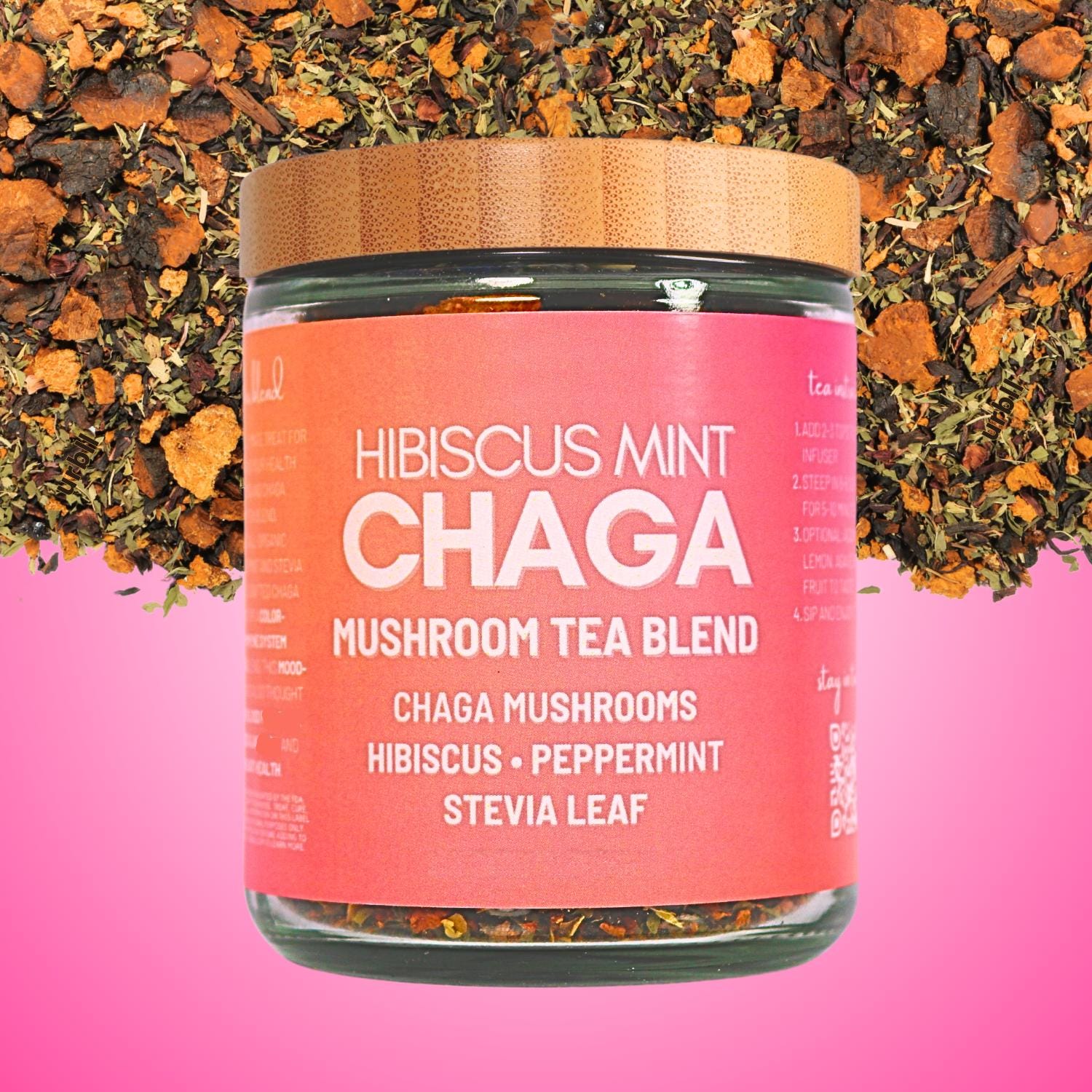 Chaga Ritual Set Chaga + Hibiscus Mint Tea • Chaga Mushroom Tea Blend • Vegan, Additive ...