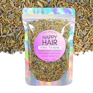 ハッピーヘアオーガニックティーブレンド • ハーブティー • ビーガン、無添加、無農薬、無化学薬品 • 100%オーガニックハーブ • 健康とウェルネス