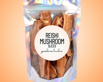 Reishi  Mushroom Slices • Lingzhi Mushroom Slices • Ganoderma lucidum •  All-Natural Dried Mushrooms • No Additives or Preservatives