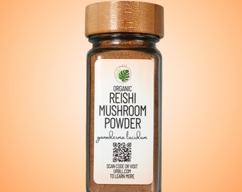 Organic Reishi Mushroom Powder in Glass Jar