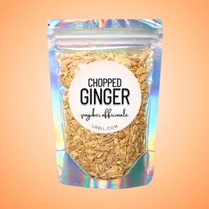 Gehackte Ingwerwurzel • Zingiber Officinale • Getrocknete ganz natürliche hackte Wurzel für Tee, Kräutermischungen, Apotheker & Kochen
