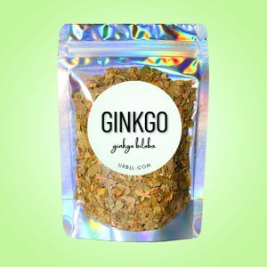 Ginkgo Biloba Leaves • Dried Loose Leaf Herb • Cut & Sifted Botanical for Tea, Tinctures, Blends, Apothecary + Ritual Use