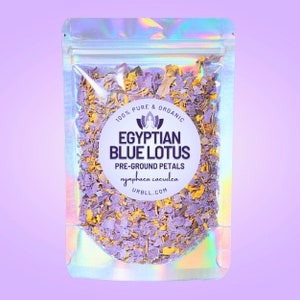 100% Organic Authentic Egyptian Blue Lotus • Crushed Petals, Pre-Ground Petals or Whole Flowers • Nymphaea caerulea • 0 Additives/Pesticides