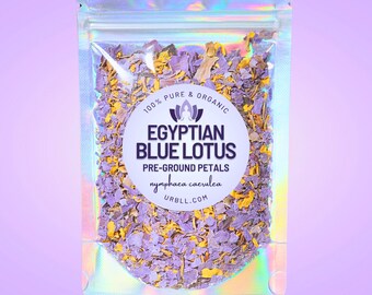 100% Organic Authentic Egyptian Blue Lotus • Crushed Petals, Pre-Ground Petals or Whole Flowers • Nymphaea caerulea • 0 Additives/Pesticides